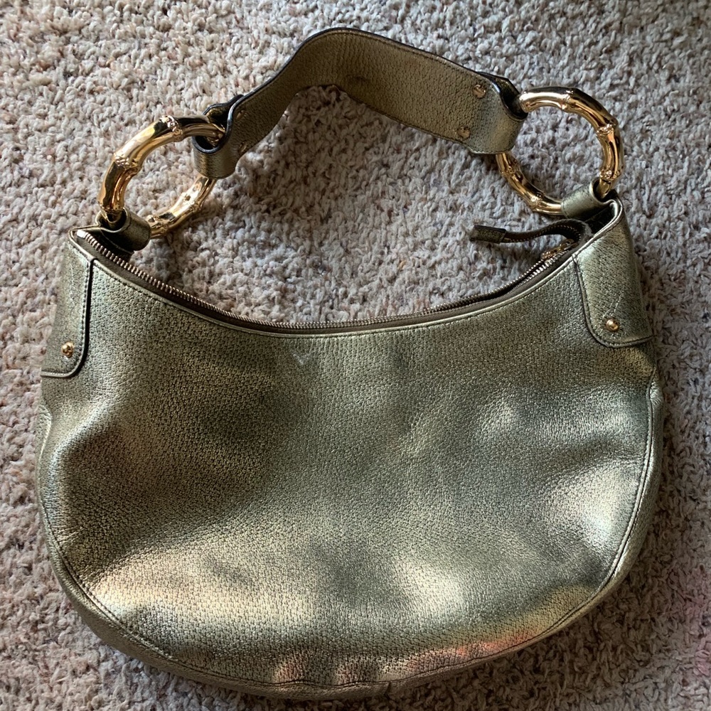 Gucci - Bamboo Gold Leather Hobo Bag
